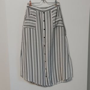 White & Gray Striped Skirt